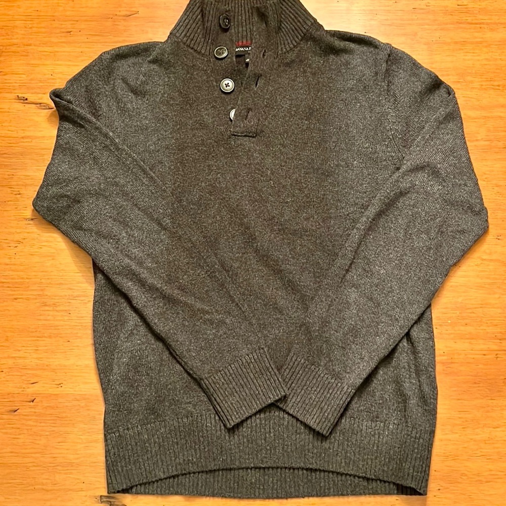 Banana Republic Wool Blend Mock Neck Sweater. Mens S. Charcoal Gray